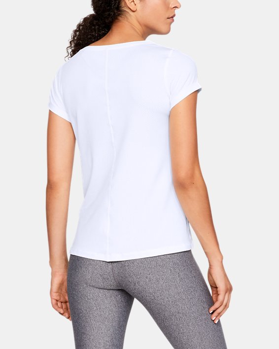 Women's HeatGear® Armour Short Sleeve, White, pdpMainDesktop image number 1